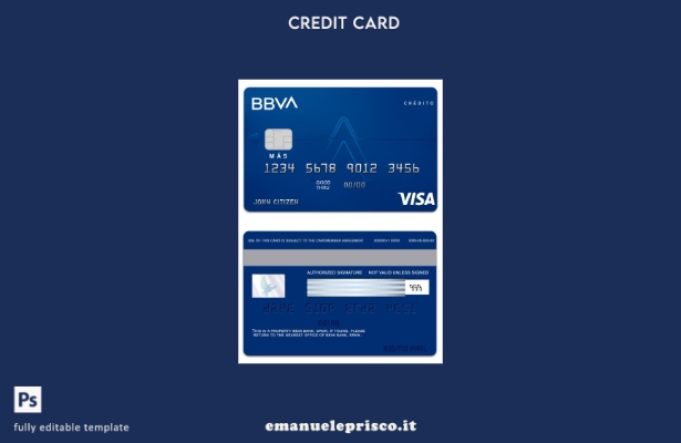 stile verificato Modello di carta di credito Visa BBVA Bank Spagna